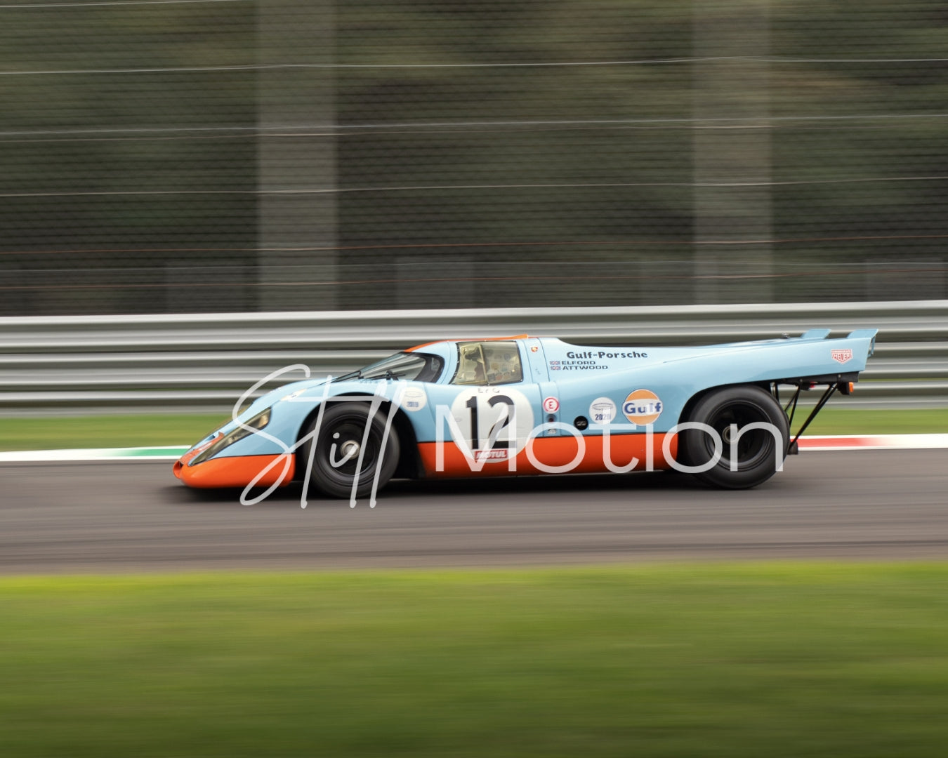 The Porsche 917K #12, full throttle, full presence.